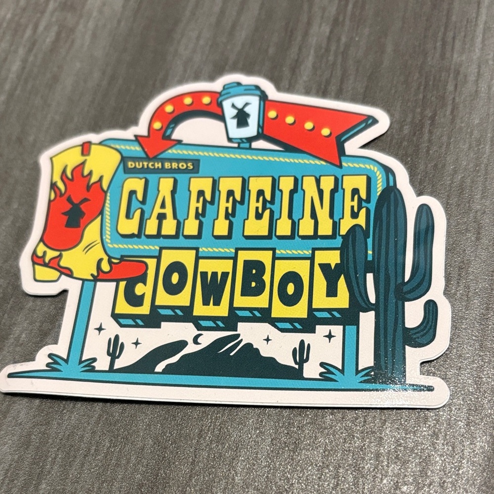 Dutch Bros Sticker Caffeine Cowboy